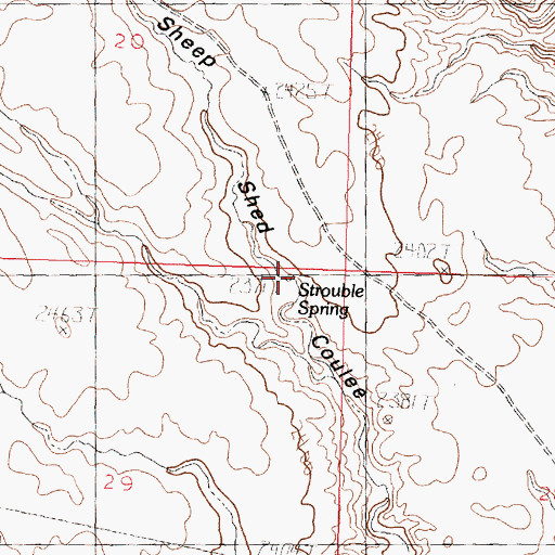 Topographic Map of Strouble Spring, MT