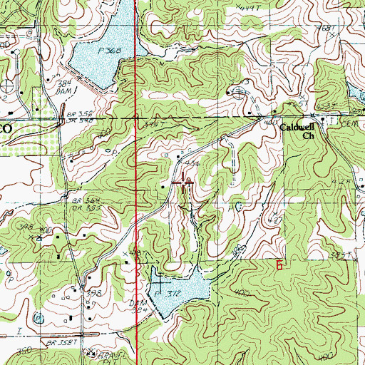 Topographic Map of Big Creek Site Four Reservoir, AR