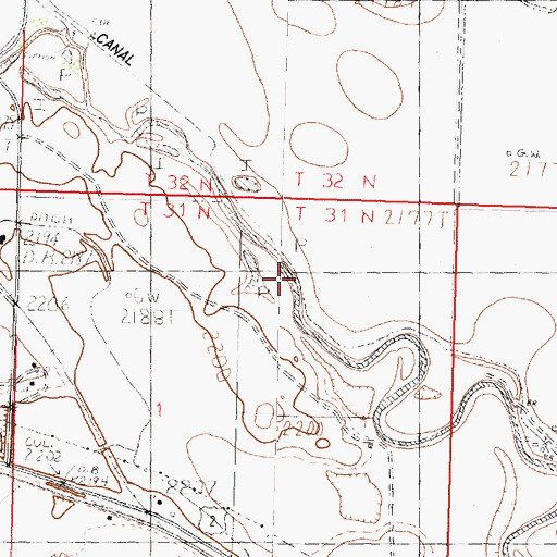 Topographic Map of Nelson South Number 25 Canal, MT