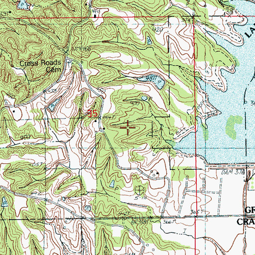 Topographic Map of Big Creek Site Five Reservoir, AR