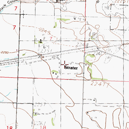 Topographic Map of Strater, MT