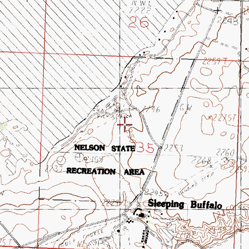 Topographic Map of Nelson State Recreation Area, MT