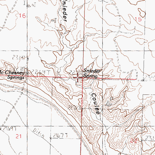 Topographic Map of Snieder Spring, MT