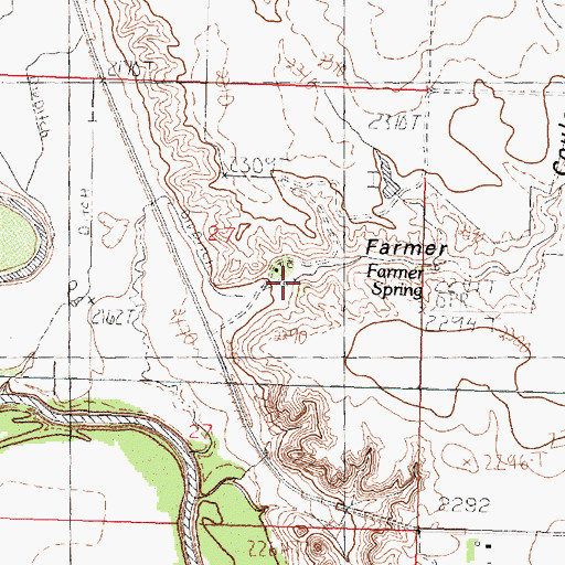 Topographic Map of Farmer Coulee, MT