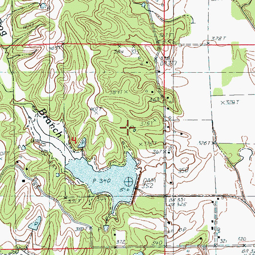 Topographic Map of Big Creek Site Six Dam, AR