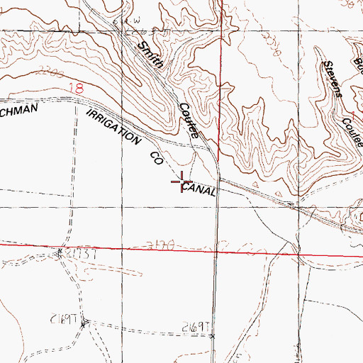 Topographic Map of Smith Coulee, MT