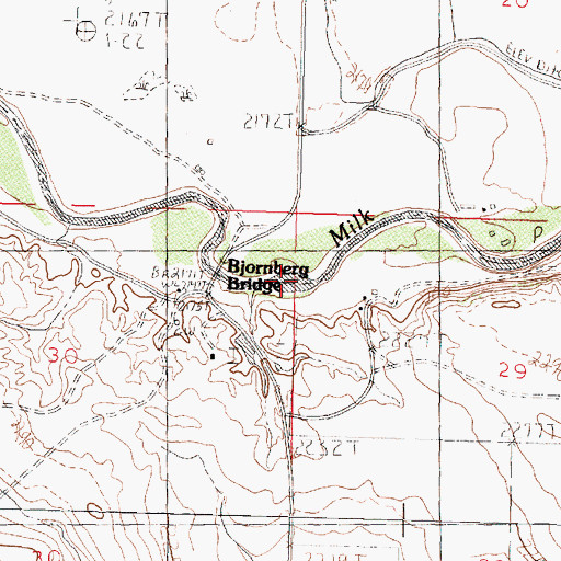 Topographic Map of Bjornberg Bridge, MT