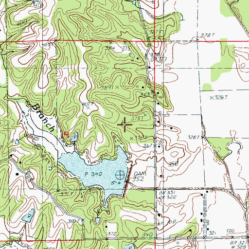 Topographic Map of Big Creek Site Six Reservoir, AR