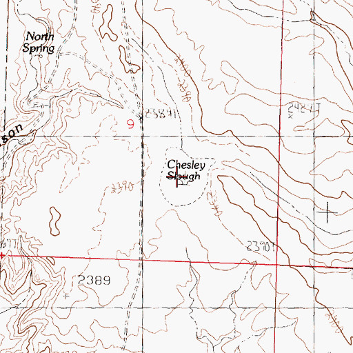 Topographic Map of Chesley Slough, MT