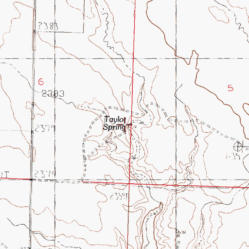 Topographic Map of Taylor Spring, MT