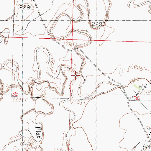 Topographic Map of Grove Coulee, MT