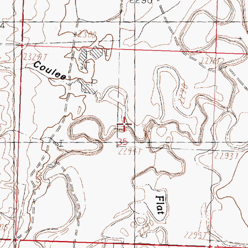 Topographic Map of Twin Lake Coulee, MT