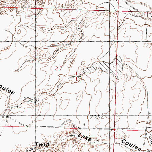 Topographic Map of No Name Coulee, MT