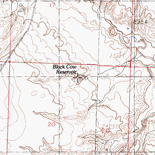 Topographic Map of Black Cow Reservoir, MT