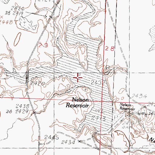 Topographic Map of Nelson Reservoir, MT