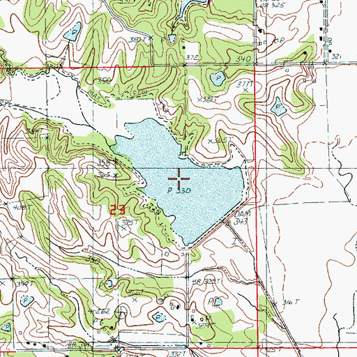 Topographic Map of Big Creek Site Seven Reservoir, AR
