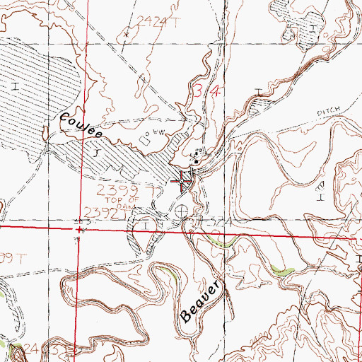 Topographic Map of Nelson Coulee, MT