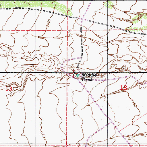 Topographic Map of Middle Tank, AZ