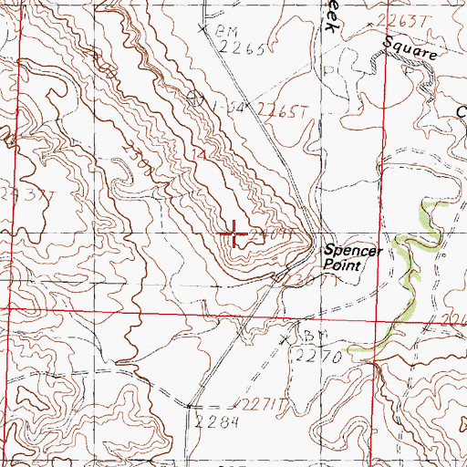 Topographic Map of Spencer Point, MT