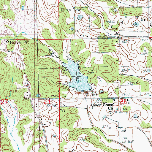 Topographic Map of Big Creek Site Eight Reservoir, AR