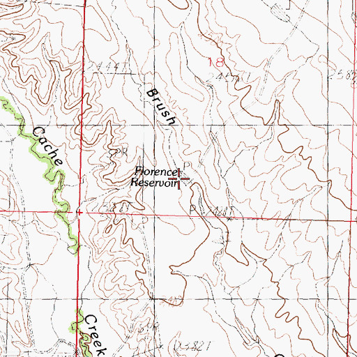 Topographic Map of Florence Reservoir, MT