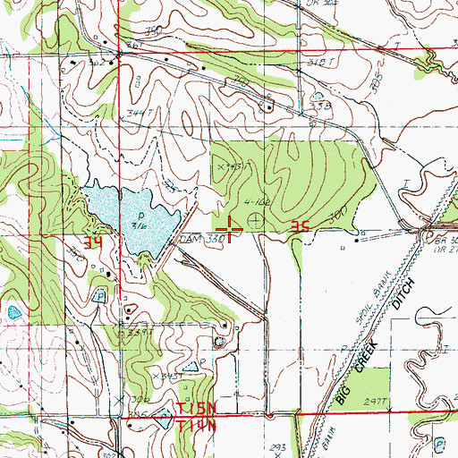 Topographic Map of Big Creek Site Nine Dam, AR