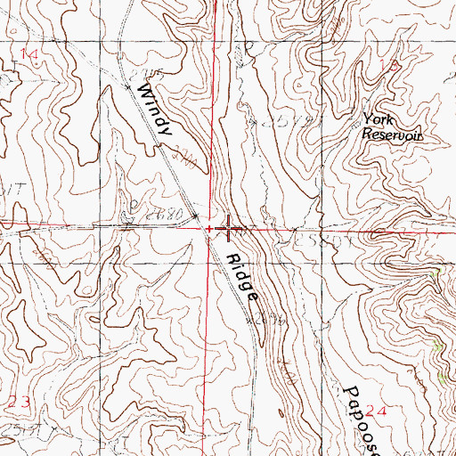 Topographic Map of Windy Ridge, MT