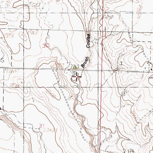 Topographic Map of Brush Coulee, MT