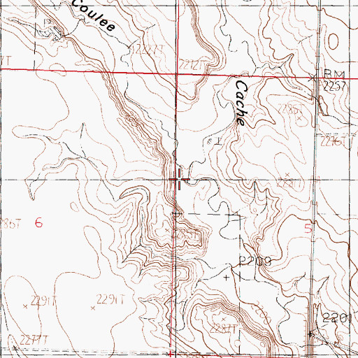 Topographic Map of Turnip Coulee, MT