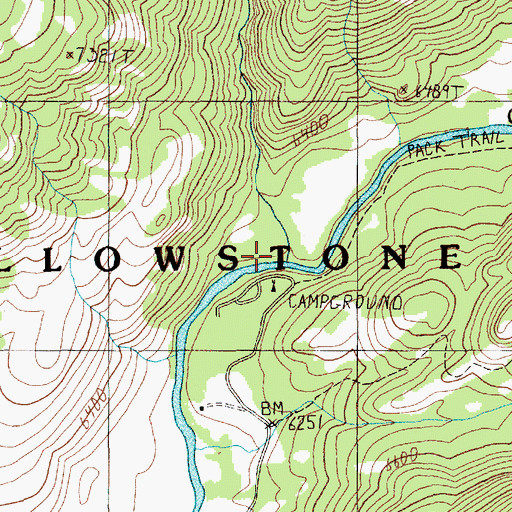 Topographic Map of Buffalo Creek, MT