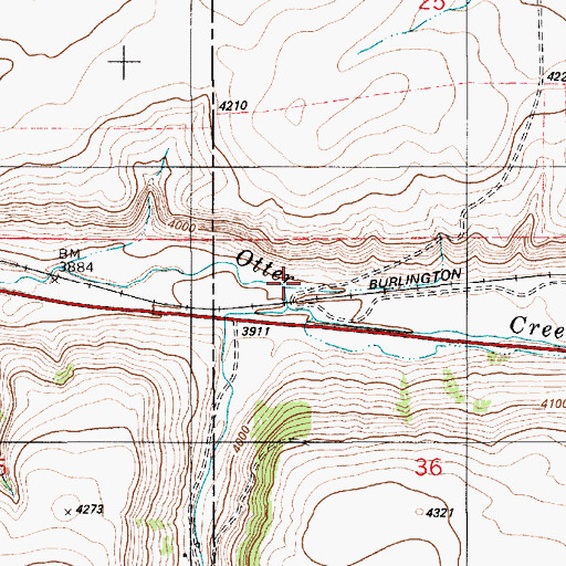 Topographic Map of Never Sweat Coulee, MT