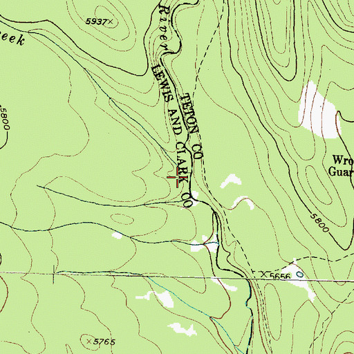 Topographic Map of Seven-Up Creek, MT