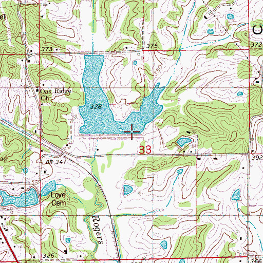 Topographic Map of Big Creek Site 10 Dam, AR
