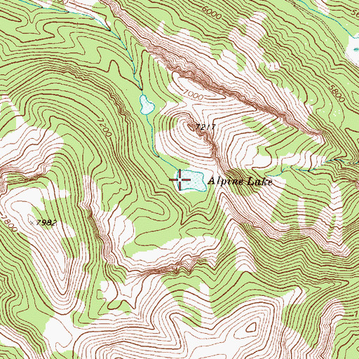 Topographic Map of Alpine Lake, MT
