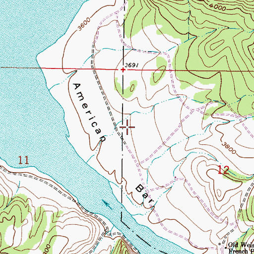 Topographic Map of American Bar, MT