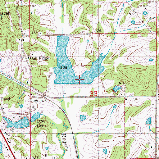 Topographic Map of Big Creek Site 10 Reservoir, AR