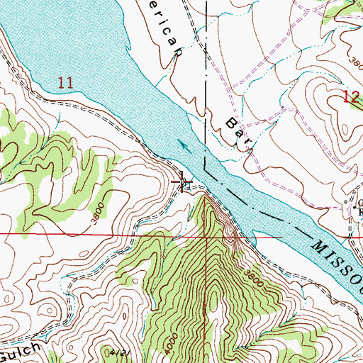 Topographic Map of American Bar Gulch, MT