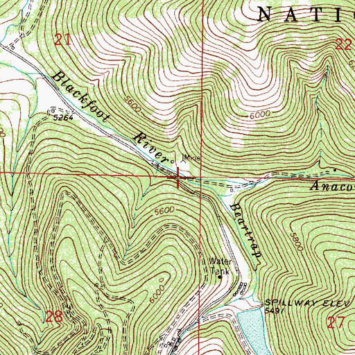 Topographic Map of Anaconda Creek, MT