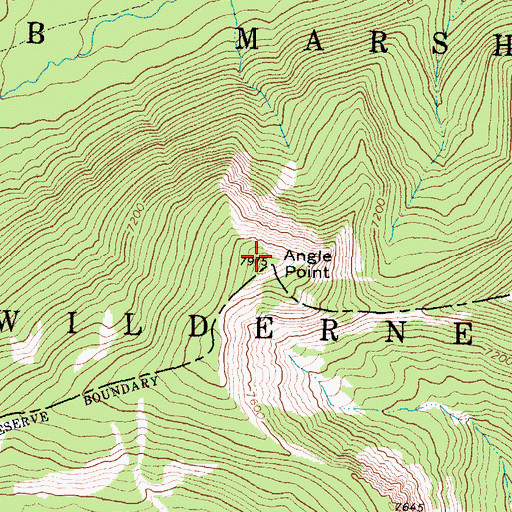 Topographic Map of Angle Point, MT