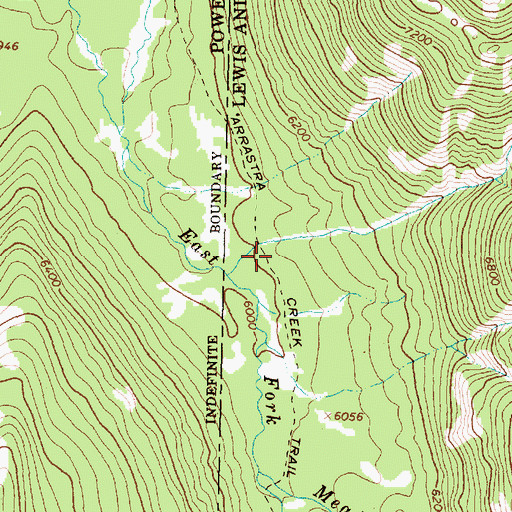 Topographic Map of Arrastra Creek Trail, MT