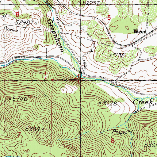 Topographic Map of Austin Creek, MT