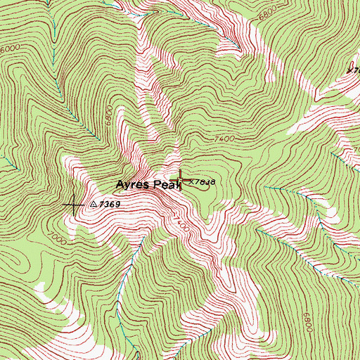 Topographic Map of Ayres Peak, MT