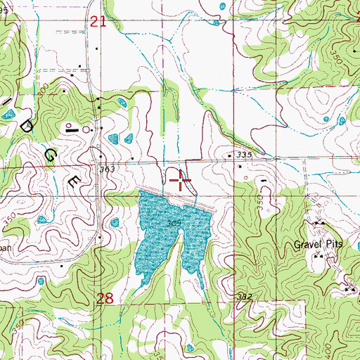 Topographic Map of Big Creek Site 13 Dam, AR