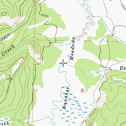 Topographic Map of Bar Creek, MT