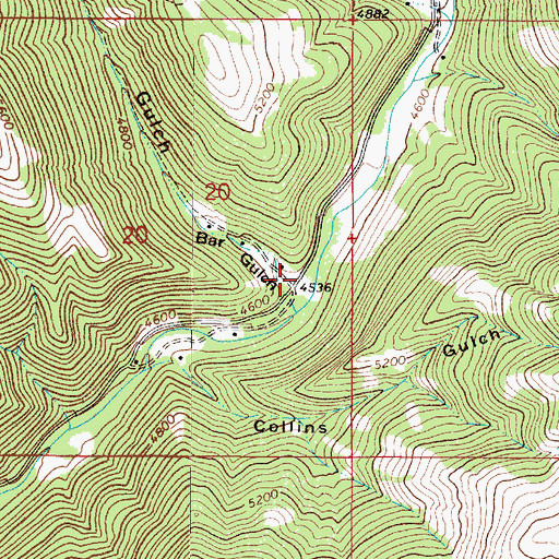 Topographic Map of Bar Gulch, MT