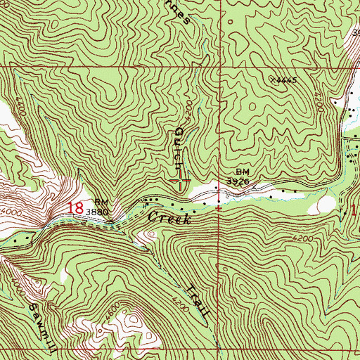 Topographic Map of Barnes Gulch, MT