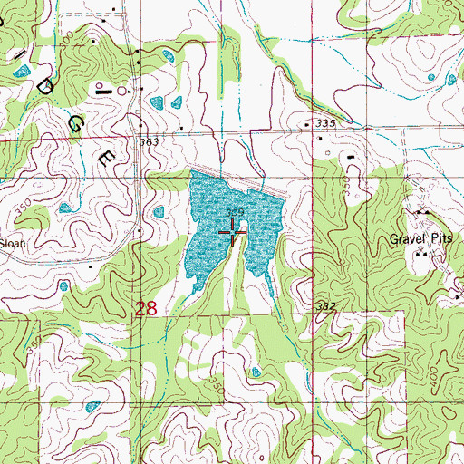 Topographic Map of Big Creek Site 13 Reservoir, AR
