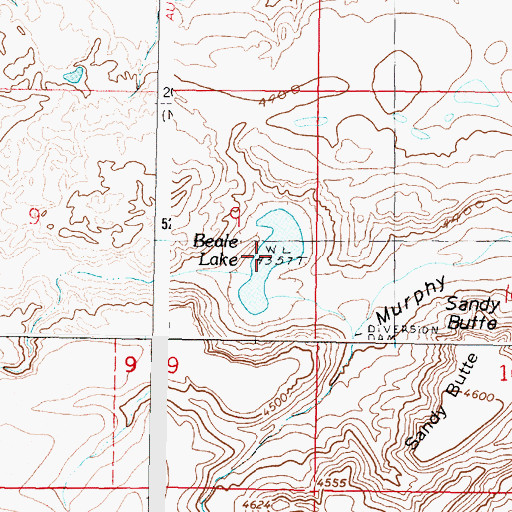 Topographic Map of Beale Lake, MT