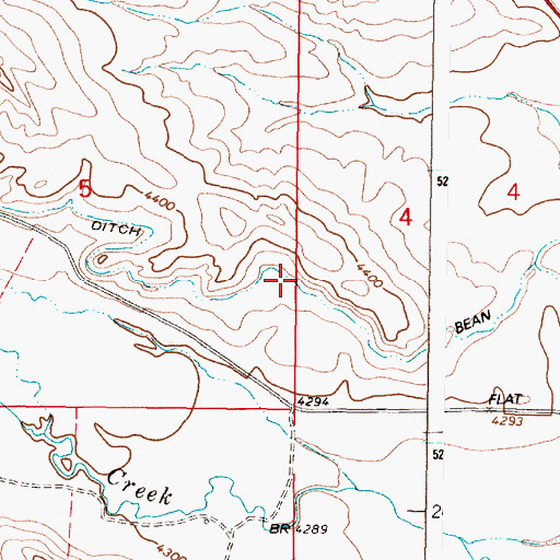 Topographic Map of Bean Embody Ditch, MT