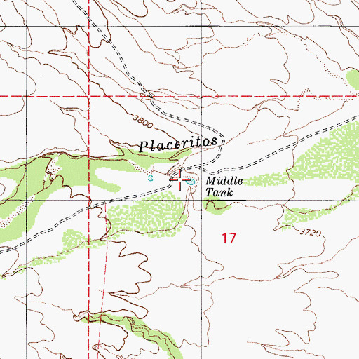 Topographic Map of Middle Tank, AZ